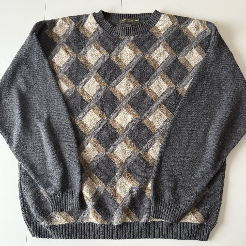 Liberty Sweaters Men's Vintage Heavy Cotton/Acrylic‎ Sweater Size XL FLAWS